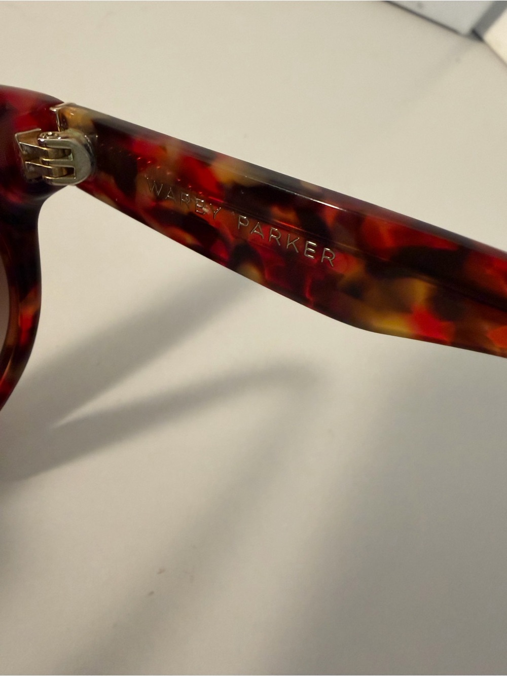 Warby Parker Elle Tortoise-Red Round Sunglasses with Gradient Brown Lenses - Picture 6 of 10